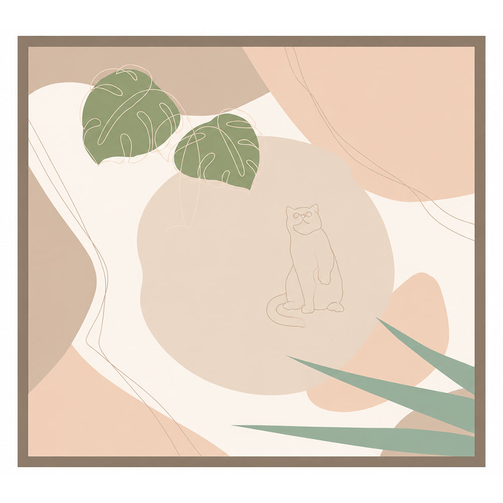 Pastel Oasis Scarf, Beige, 90 cm x 90 cm, 100% Silk 2 