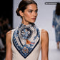Azure Paradise Scarf, Blue, 90 cm x 90 cm, 100% Silk