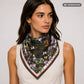 Iris Meadow Scarf, Forest Green, 90 cm x 90 cm, 100% Silk