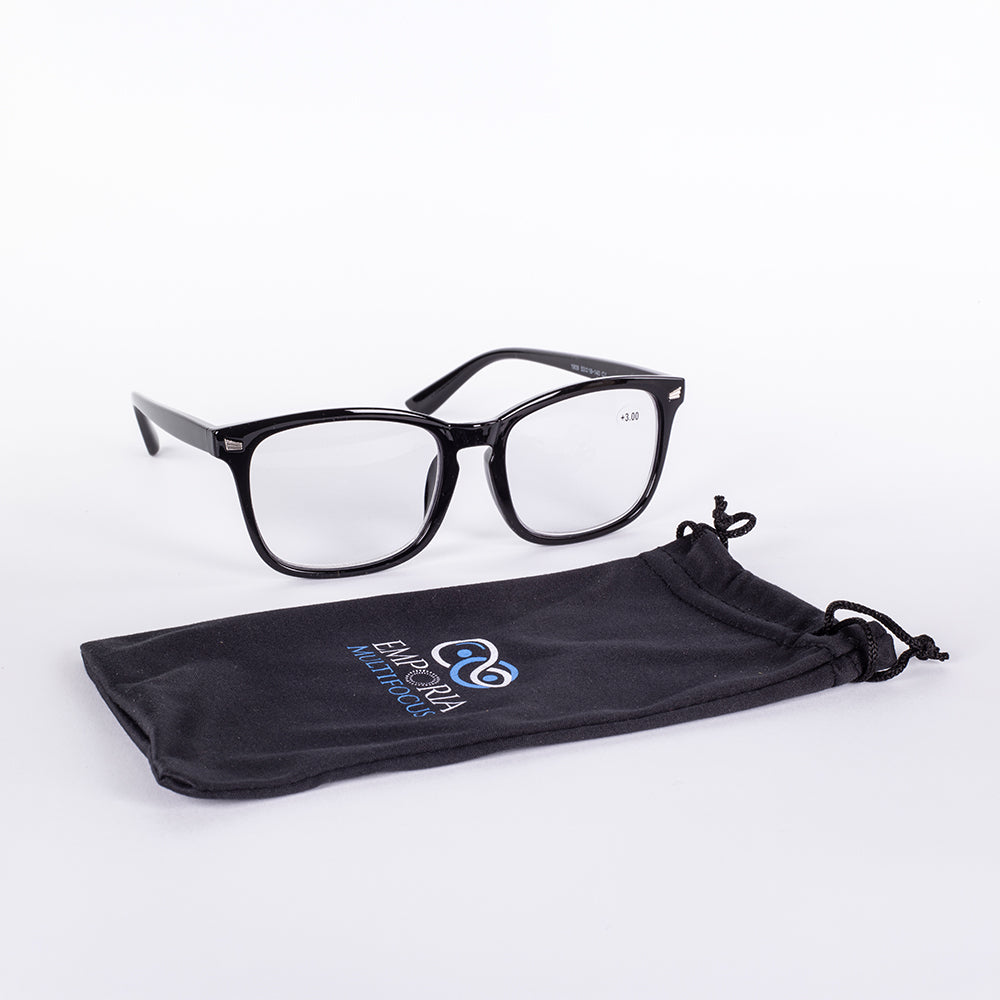 Emporia Multifocus Reading Glasses, Flexible power range: from 0.5 to 3, Black