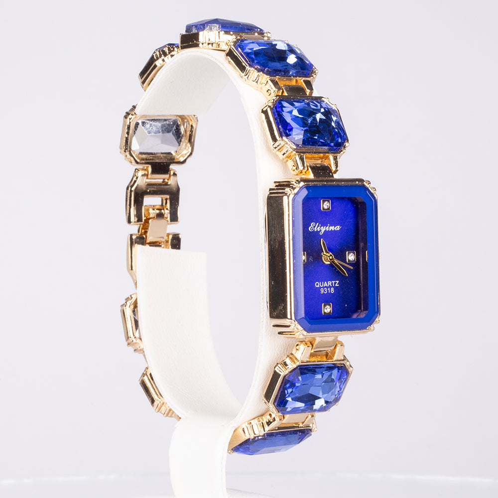 Pozlacená slitina - Hodinky s Modrým Emporia® Křišťálem přibližná hmotnost: 200 gramů 1 