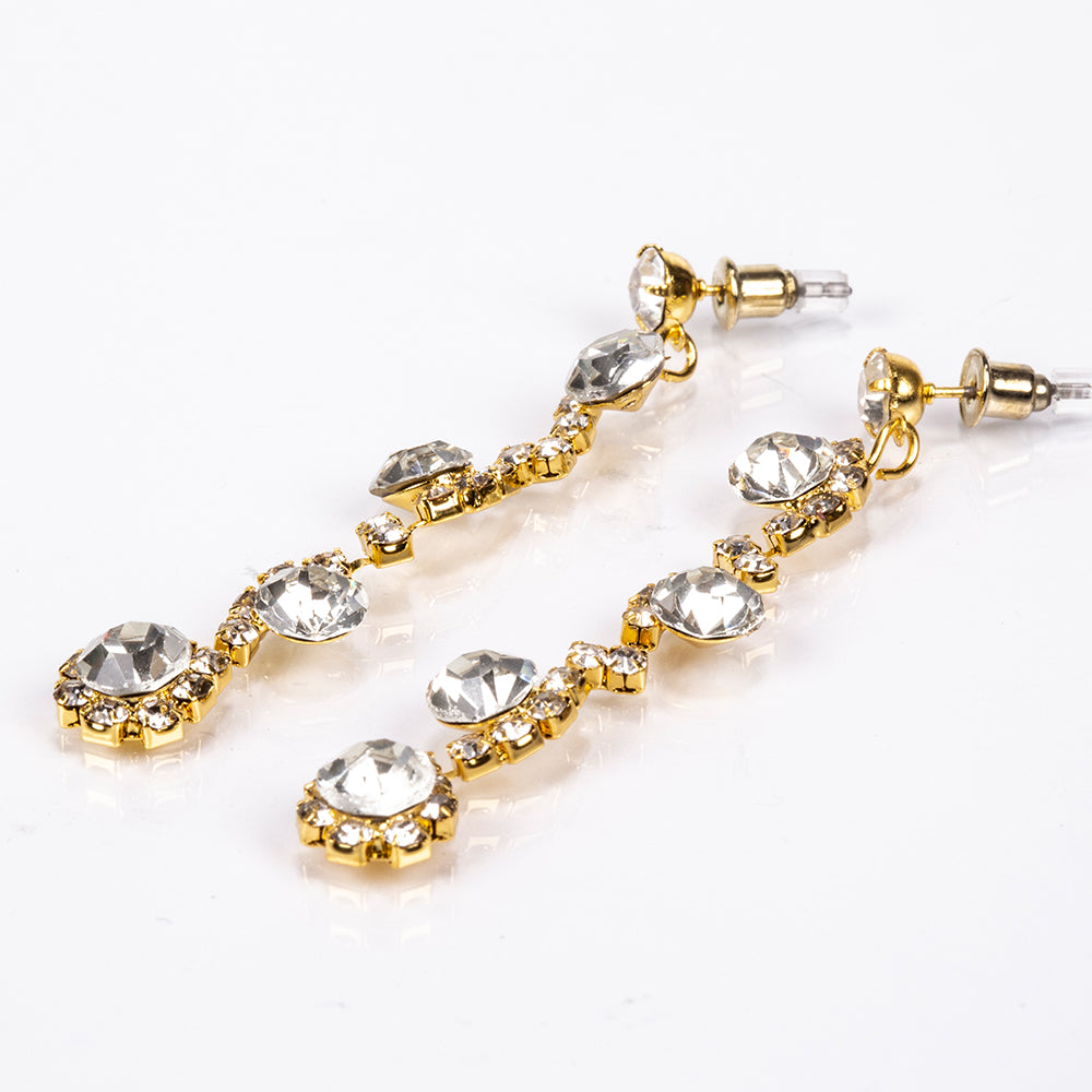 Pozlacený Slitinový Kabelka s Bílým Emporia® Křišťálem ( Náhrdelník+Náušnice+Náramek+Prsten ) 2 