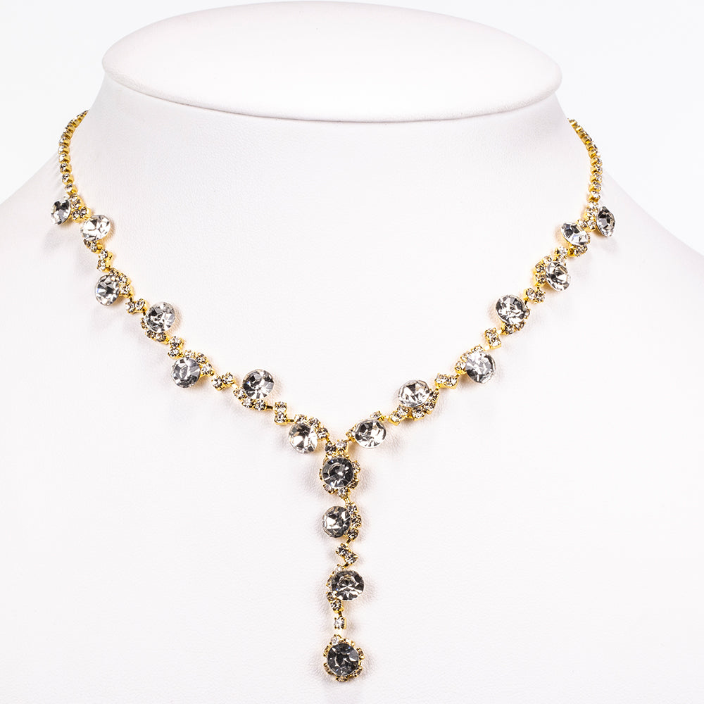 Pozlacený Slitinový Kabelka s Bílým Emporia® Křišťálem ( Náhrdelník+Náušnice+Náramek+Prsten )