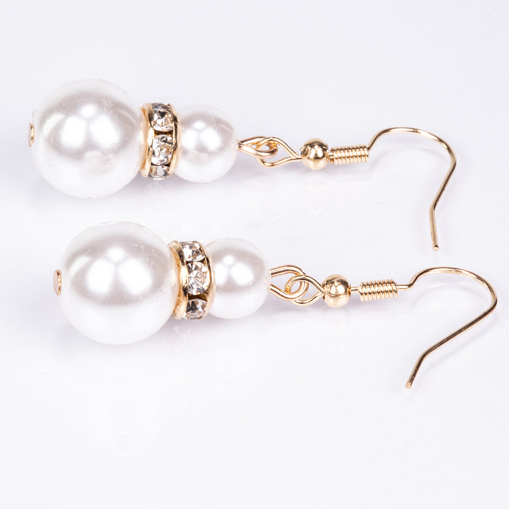 Pozlacený Slitinový Hodinky s Bílým Emporia® Křišťálem ( Náhrdelník+Náušnice+Náramek ) 2 