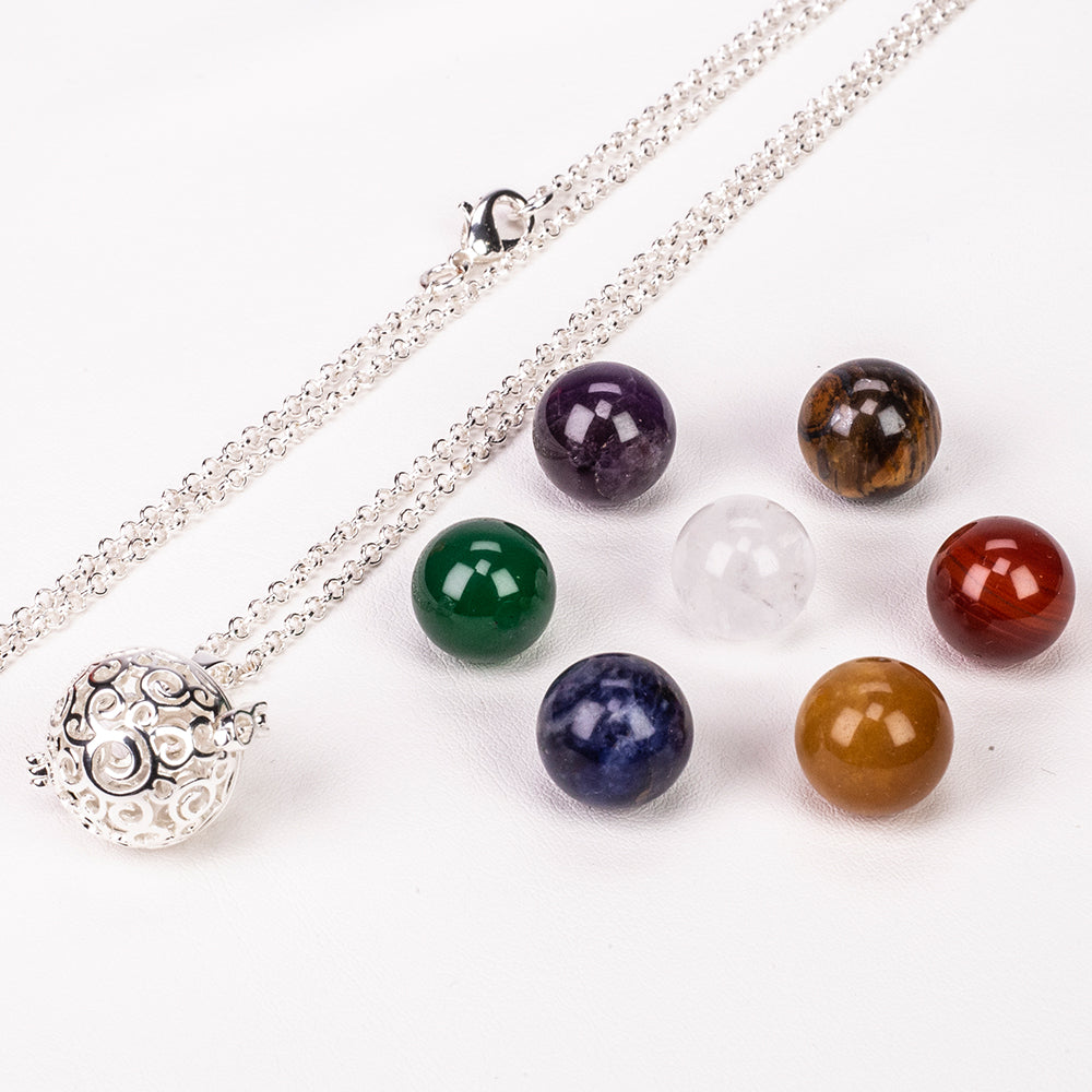 Pozlacená slitina - Náhrdelník s Ametystem a Čirým Křemenem - Karátové číslo: 55.5. přibližná hmotnost: 11.1 gramů 7 