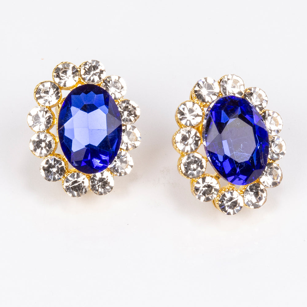 Pozlacená slitina - Sada s Modrým Emporia® Křišťálem a Bílým Emporia® Křišťálem přibližná hmotnost: 20 gramů ( Náhrdelník+Náušnice )