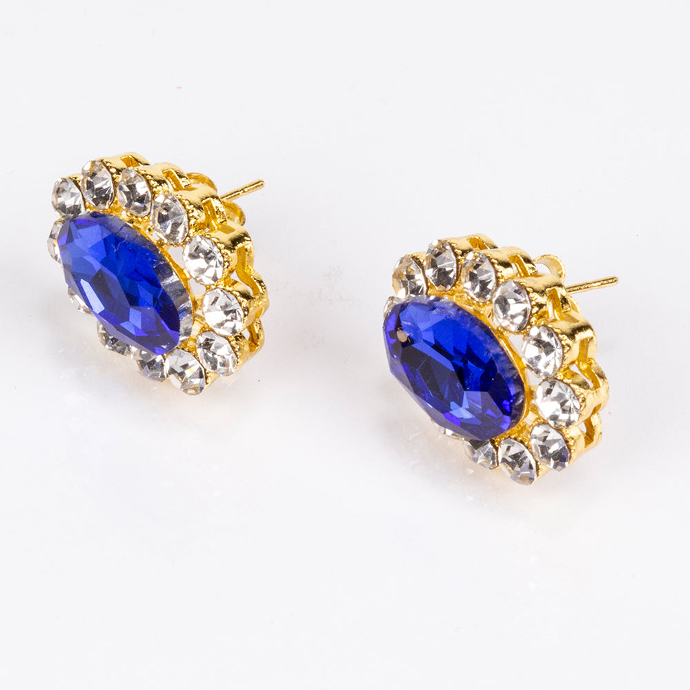 Pozlacená slitina - Sada s Modrým Emporia® Křišťálem a Bílým Emporia® Křišťálem přibližná hmotnost: 20 gramů ( Náhrdelník+Náušnice ) 4 