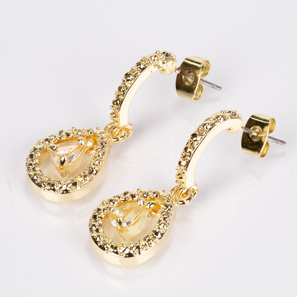 Pozlacená slitina - Hodinky s Rubínem a Bílým Emporia® Křišťálem - Karátové číslo: 0.92. přibližná hmotnost: 62 gramů ( Náhrdelník+Náušnice+Přívěsek ) 2 