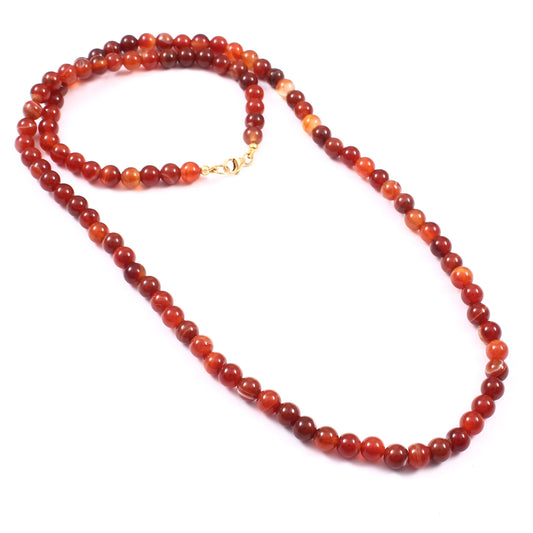 Pozlacené Stříbro 925/1000 - Sada s Červeným Achátem - Karátové číslo: 195.41. přibližná hmotnost: 41.01 gramů ( Náhrdelník+Náušnice+Náramek )