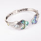 Stříbro 925/1000 - Náramek s Mušlí Abalone a Lapisem Lazuli - Karátové číslo: 9.6. přibližná hmotnost: 22.1 gramů