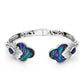 Stříbro 925/1000 - Náramek s Mušlí Abalone a Lapisem Lazuli - Karátové číslo: 9.6. přibližná hmotnost: 22.1 gramů