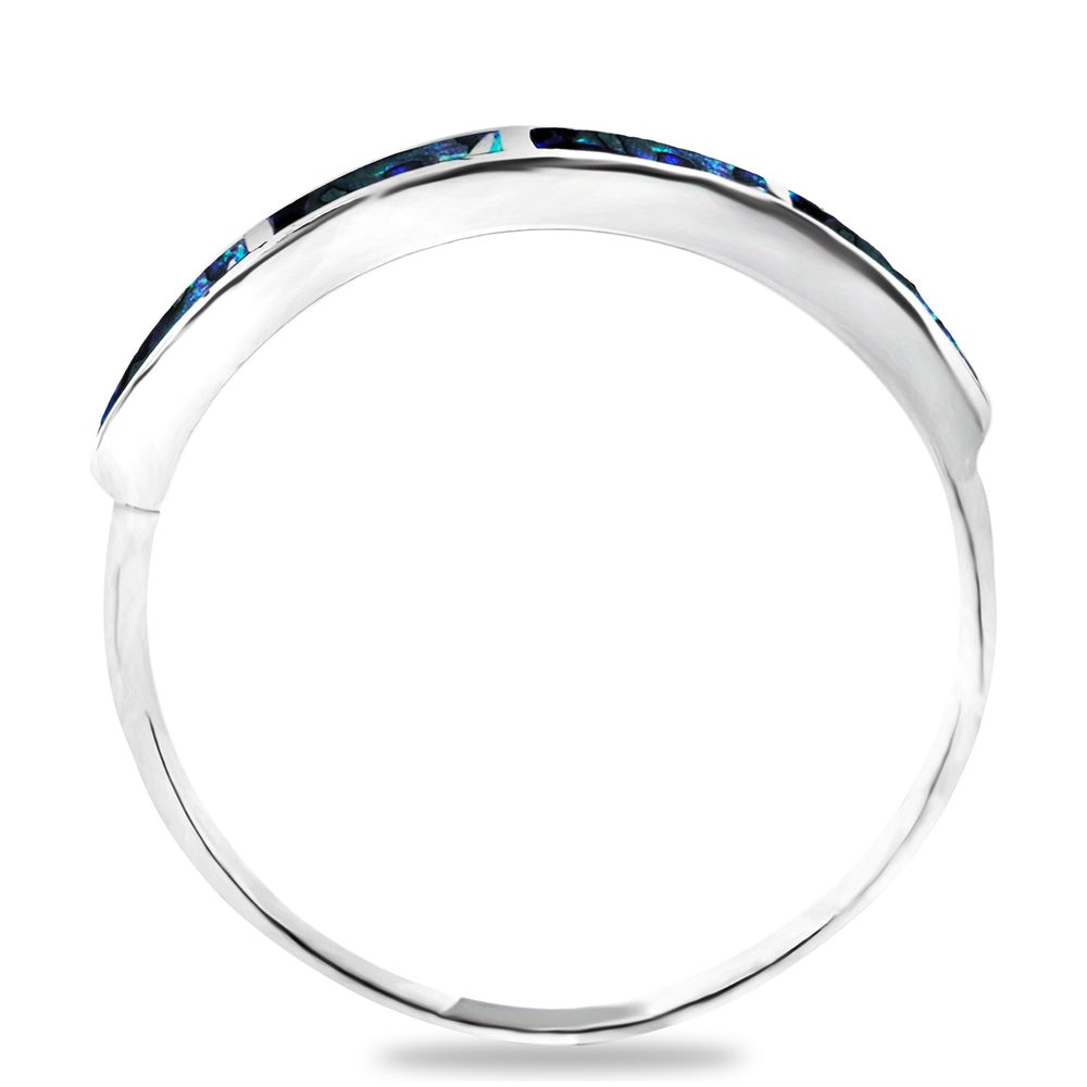 Stříbro 925/1000 - Prsten s Mušlí Abalone - Karátové číslo: 1.5. přibližná hmotnost: 3.3 gramů 2 