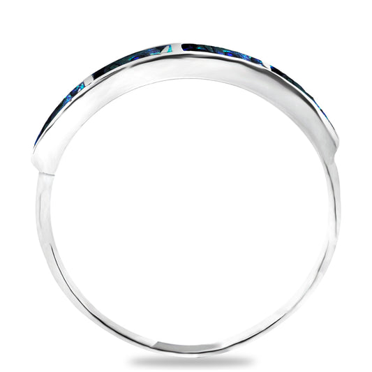 Stříbro 925/1000 - Prsten s Mušlí Abalone - Karátové číslo: 1.5. přibližná hmotnost: 3.3 gramů