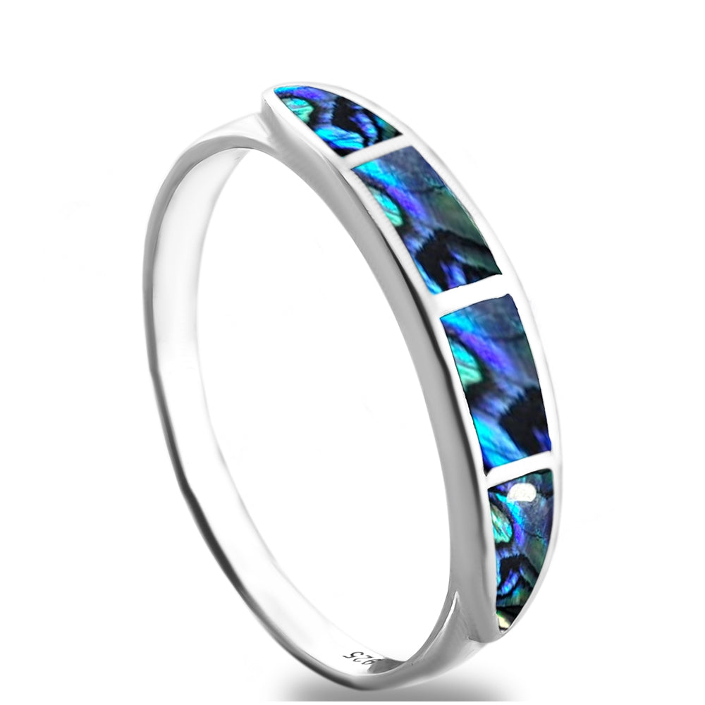 Stříbro 925/1000 - Prsten s Mušlí Abalone - Karátové číslo: 1.5. přibližná hmotnost: 3.3 gramů 3 