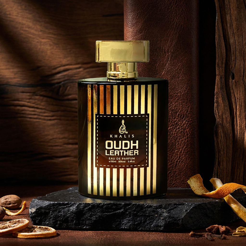 100 ml Eau de Perfume Oriental OUDH LEATHER INTENSE (TOP: BERGAMOT, GRAPEFRUIT; MIDDLE: CARAWAY, CANDIED FRUITS, CITRUS; BASE: PATCHOULI, VETIVER, LEATHER)