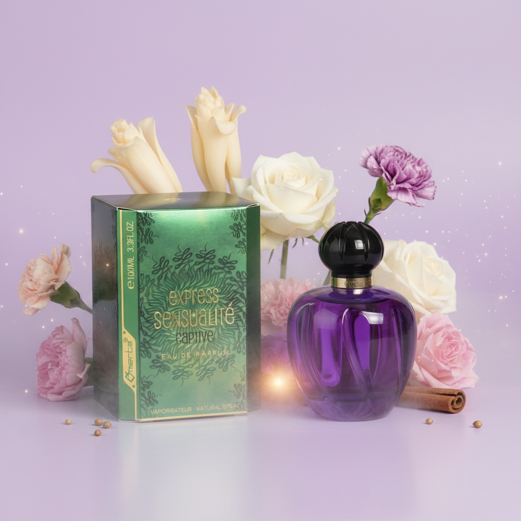 100 ml Eau de Parfume "EXPRESS SENSUALITE CAPTIVE" Ovocná Květinová Vůně pro Ženy, s 6% obsahem esenciálních olejů 2 