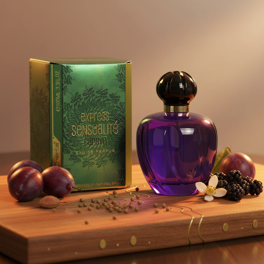 100 ml Eau de Parfume "EXPRESS SENSUALITE CAPTIVE" Ovocná Květinová Vůně pro Ženy, s 6% obsahem esenciálních olejů