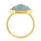 Pozlacený Stříbrný Prsten s Akvamarínem