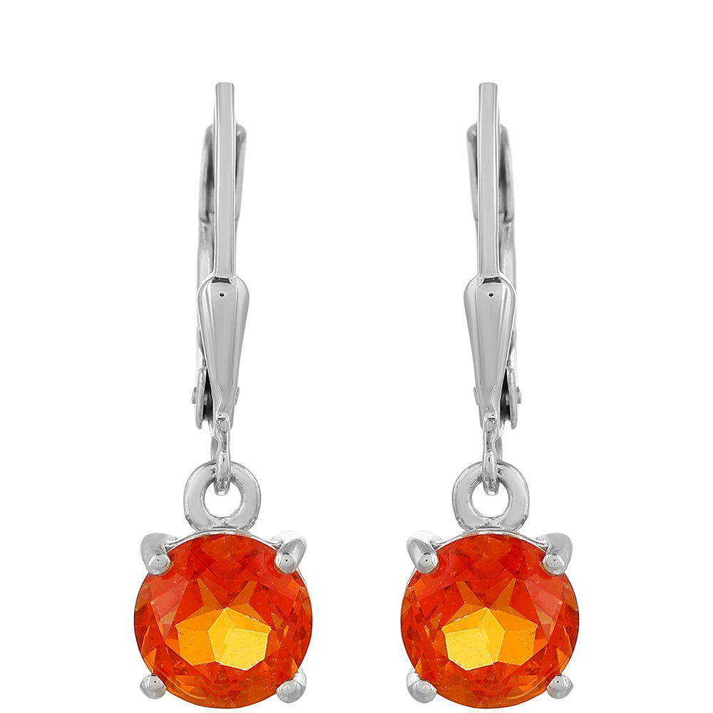 Stříbrné Náušnice s Padparadscha Křemenem 1 