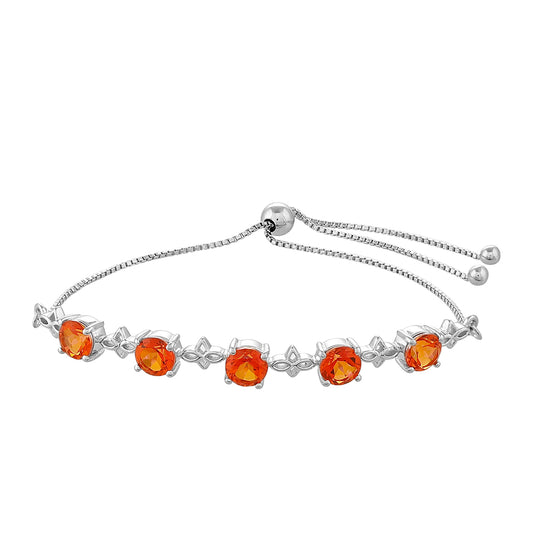 Stříbrný Náramek s Padparadscha Křemenem