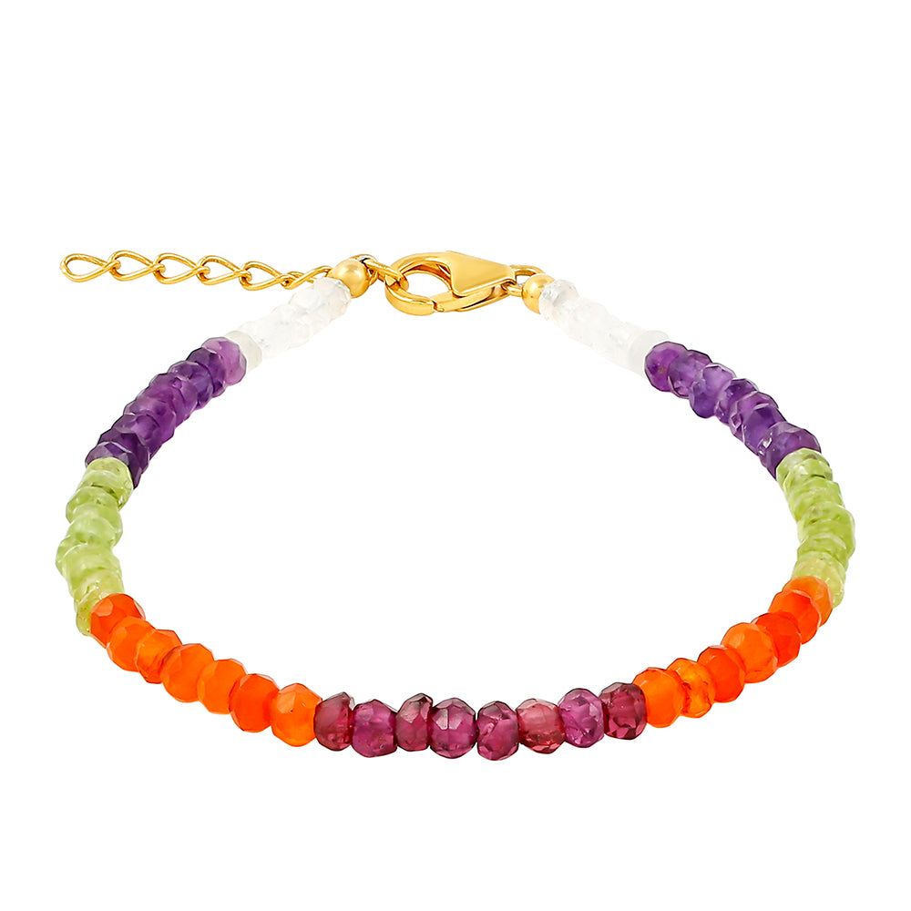 Pozlacený Stříbrný Náramek s Kaleidoskop Drahokamem 1 