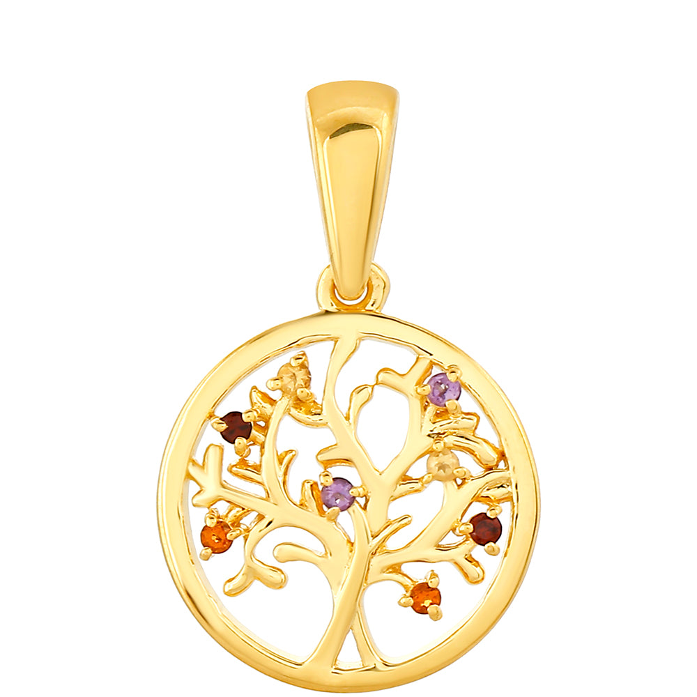 Pozlacený Stříbrný Přívěsek s Ametystem a Citrínem z Madeiry 1 