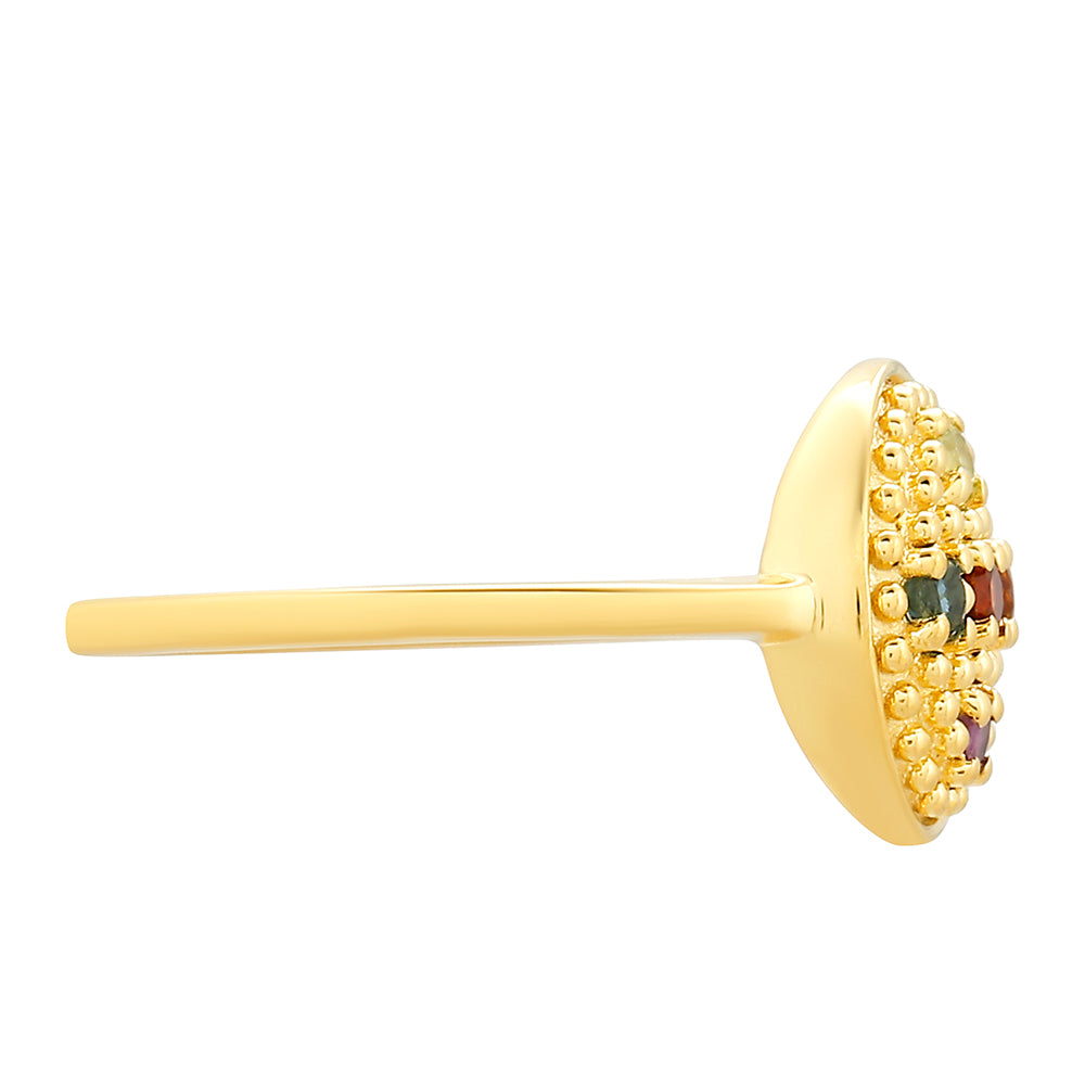 Pozlacený Stříbrný Prsten s Ametystem a Citrínem z Madeiry