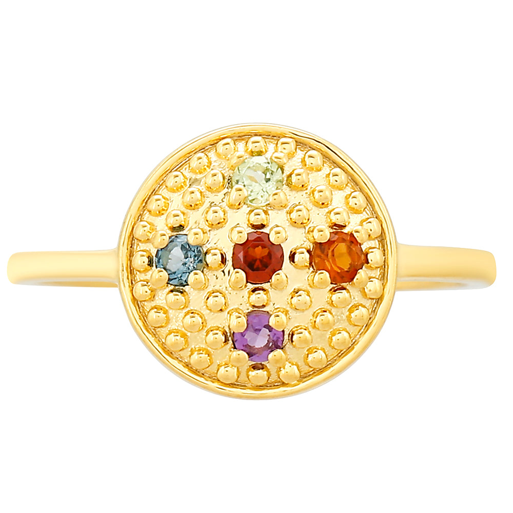 Pozlacený Stříbrný Prsten s Ametystem a Citrínem z Madeiry 1 