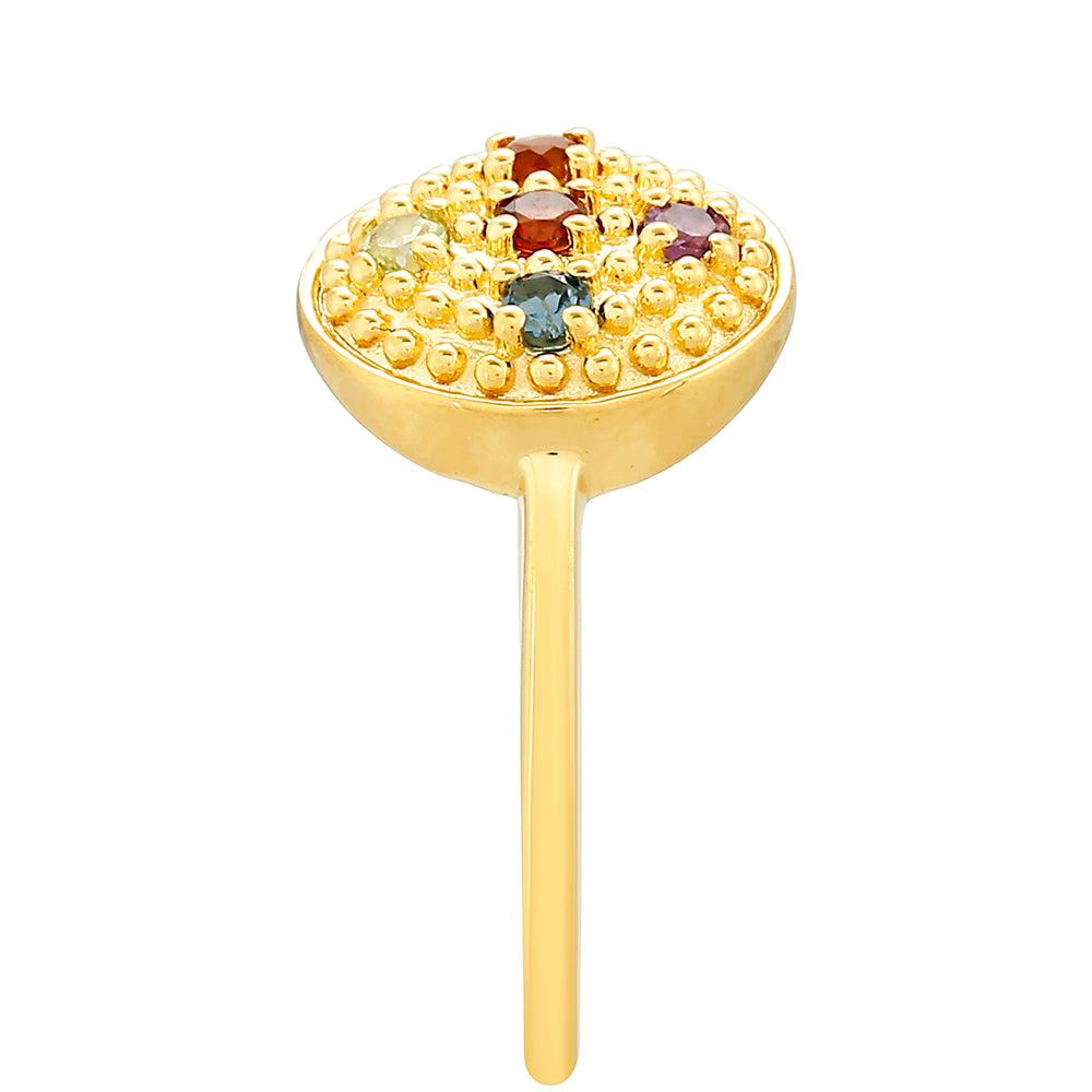 Pozlacený Stříbrný Prsten s Ametystem a Citrínem z Madeiry 3 