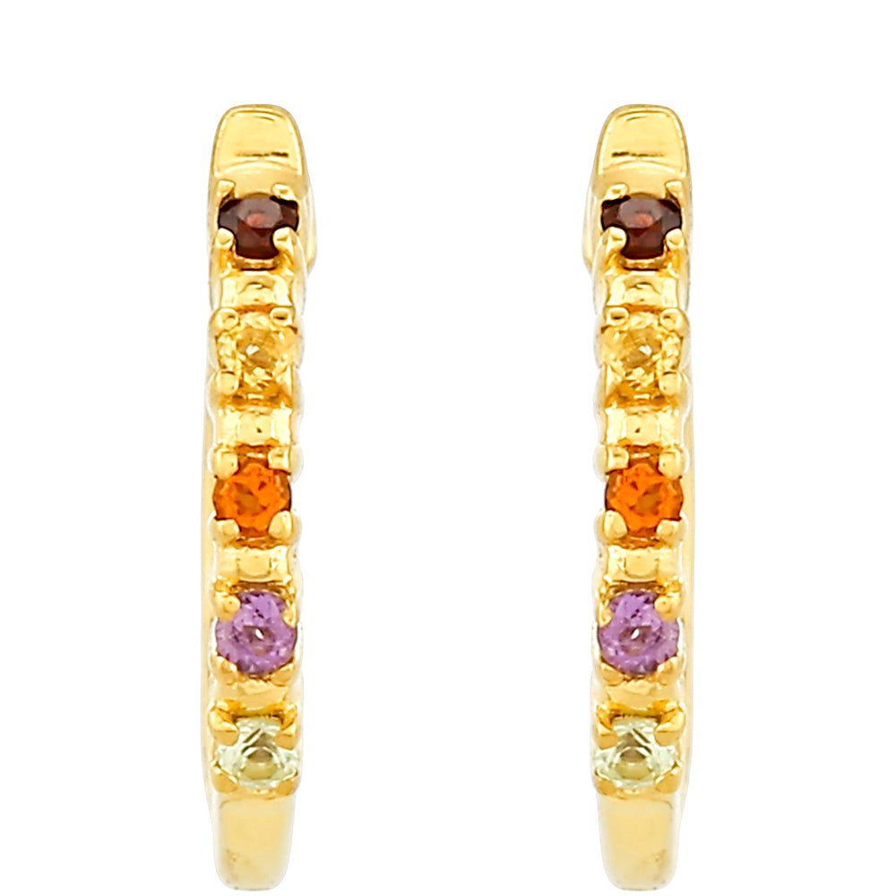 Pozlacené Stříbrné Náušnice s Ametystem a Citrínem z Madeiry 1 