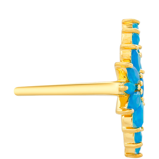 Pozlacený Stříbrný Prsten s etiopským Paraiba modrým opálem