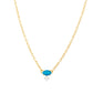 Pozlacený Stříbrný Náhrdelník s etiopským Paraiba modrým opálem a Bílým Topazem