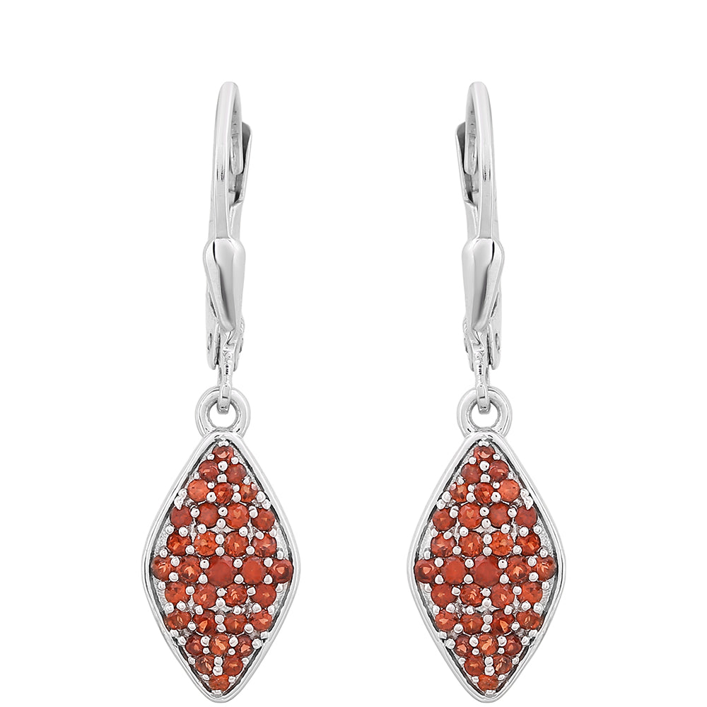 Stříbrné Náušnice s Granátem 1 