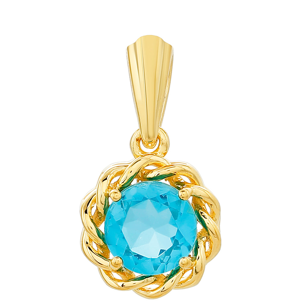 Pozlacený Stříbrný Přívěsek s Paraiba Křemenem 1 