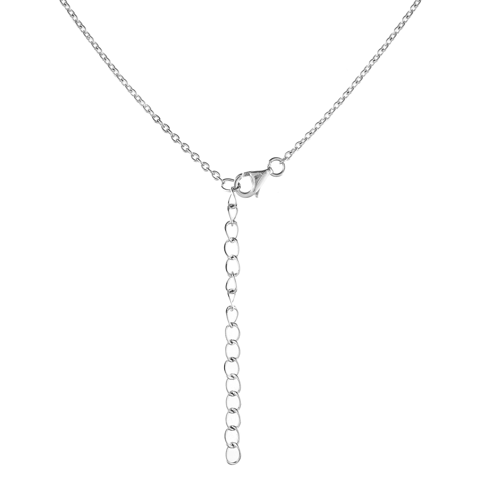 Stříbro 925/1000 - Náhrdelník s Pavím Křemenem a Bílým Topazem - Karátové číslo: 10.18. přibližná hmotnost: 8.78 gramů 3 