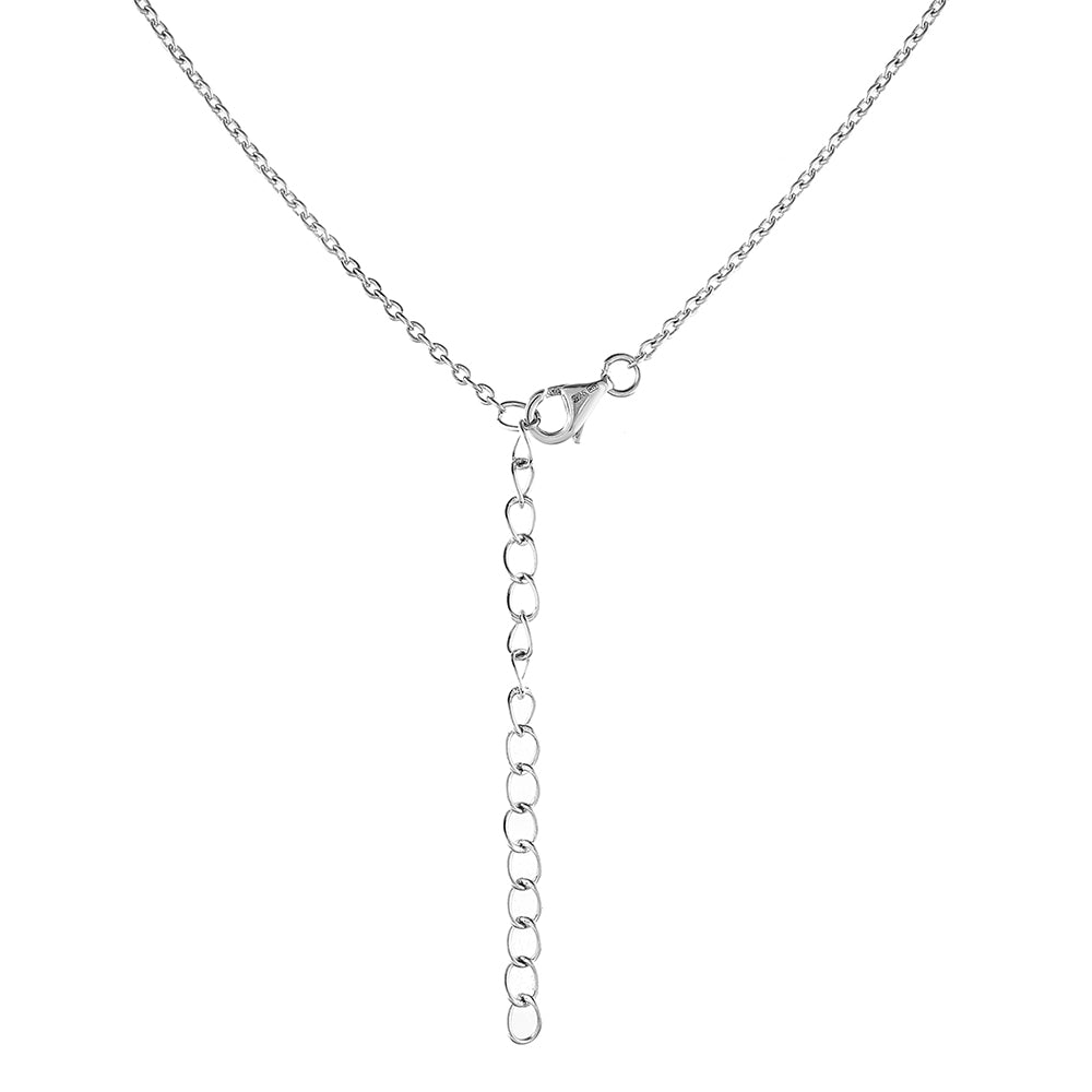 Stříbro 925/1000 - Náhrdelník s Pavím Křemenem a Bílým Topazem - Karátové číslo: 10.18. přibližná hmotnost: 8.78 gramů 2 