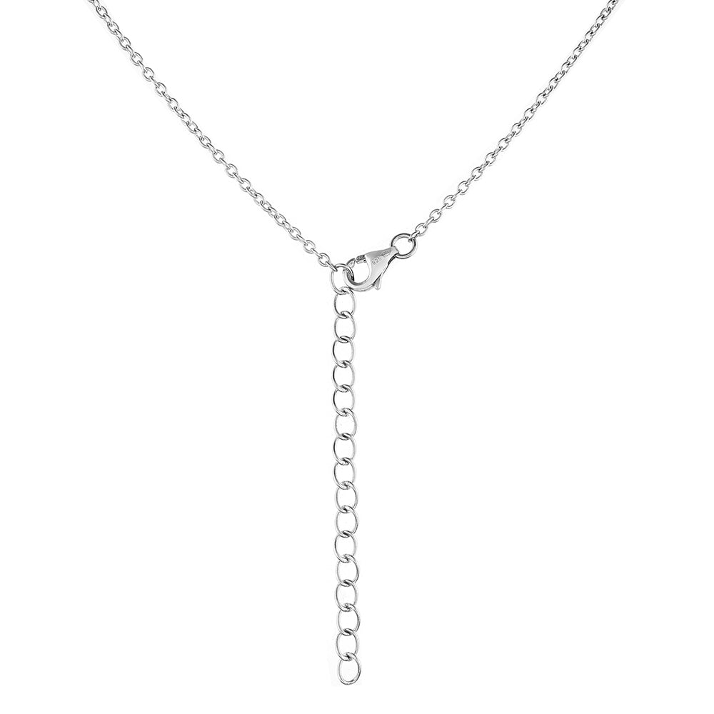 Stříbro 925/1000 - Náhrdelník s Pavím Křemenem - Karátové číslo: 18. přibližná hmotnost: 10.18 gramů