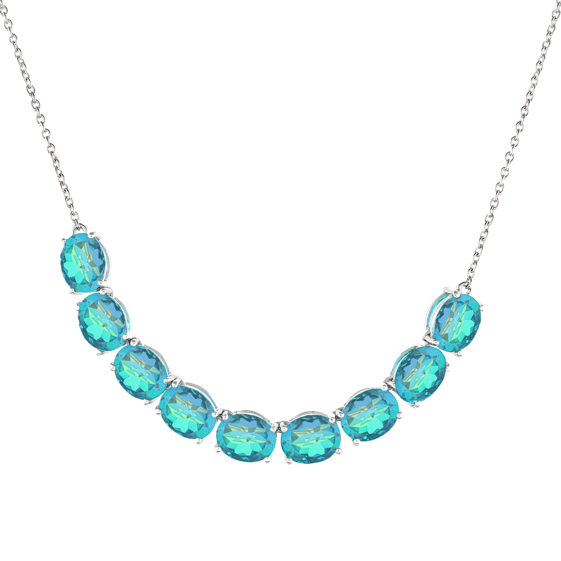 Stříbro 925/1000 - Náhrdelník s Pavím Křemenem - Karátové číslo: 18. přibližná hmotnost: 10.18 gramů 4 