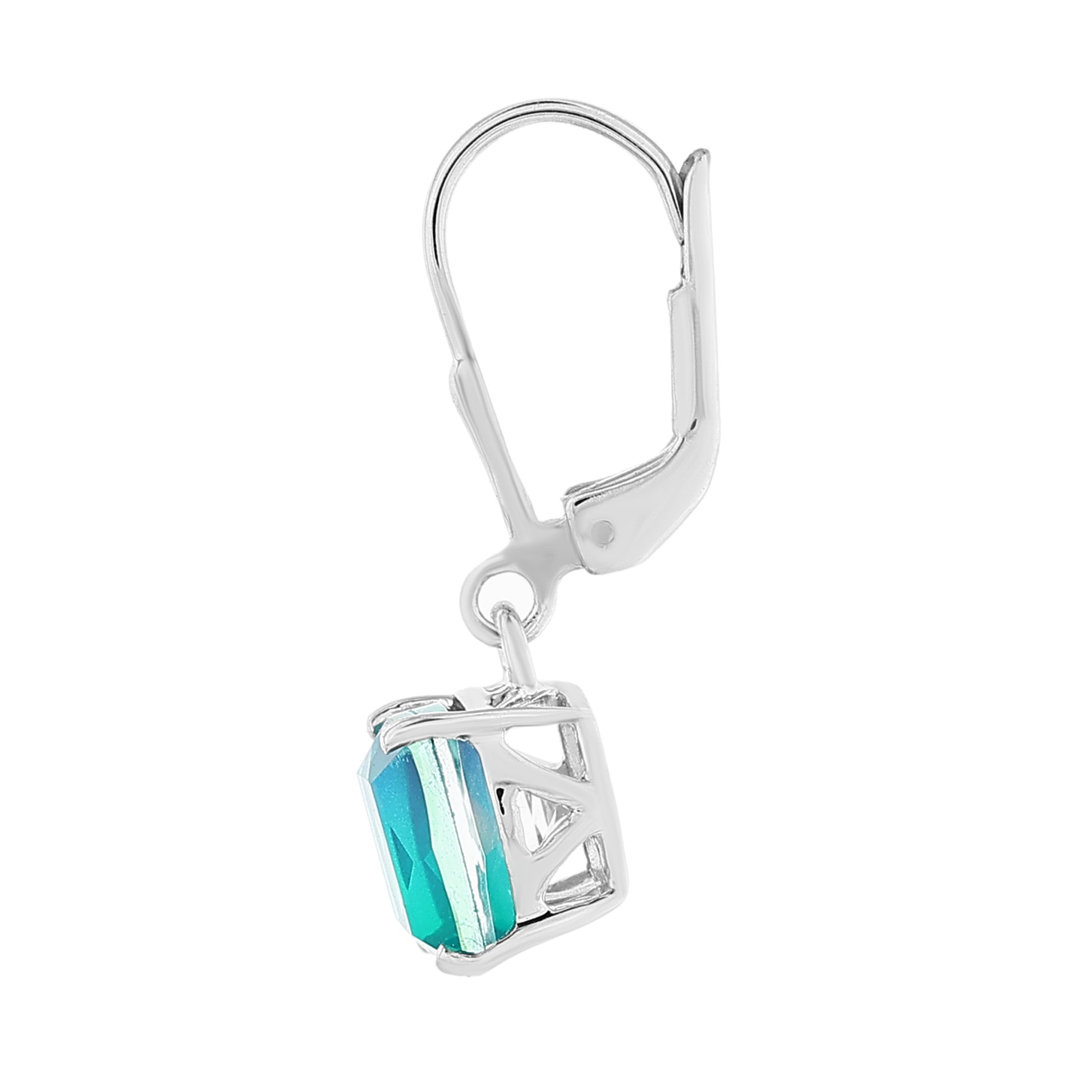 Stříbro 925/1000 - Náušnice s Pavím Křemenem - Karátové číslo: 4.95. přibližná hmotnost: 2.79 gramů 3 