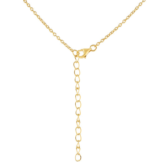 Pozlacené Stříbro 925/1000 - Náhrdelník s Barokní Sladkovodní Kultivovanou Perlou a Bílým Topazem - Karátové číslo: 6.38. přibližná hmotnost: 4.57 gramů