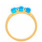 Pozlacený Stříbrný Prsten s Modrým Paraiba Opálem a Bílým Topazem