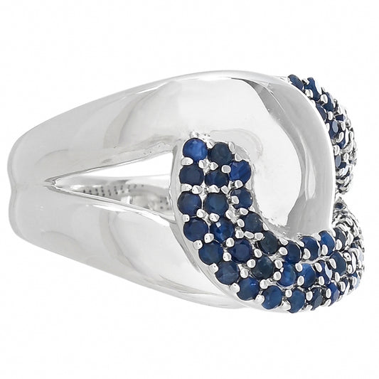 Stříbrný Prsten s Modrým Safírem