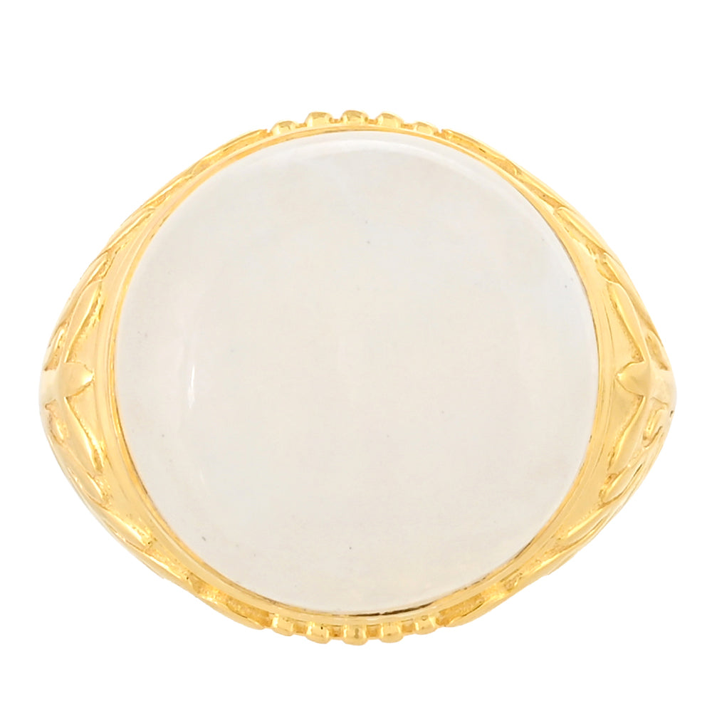 Pozlacený Stříbrný Prsten s Duhovým Měsíčním Kamenem 1 