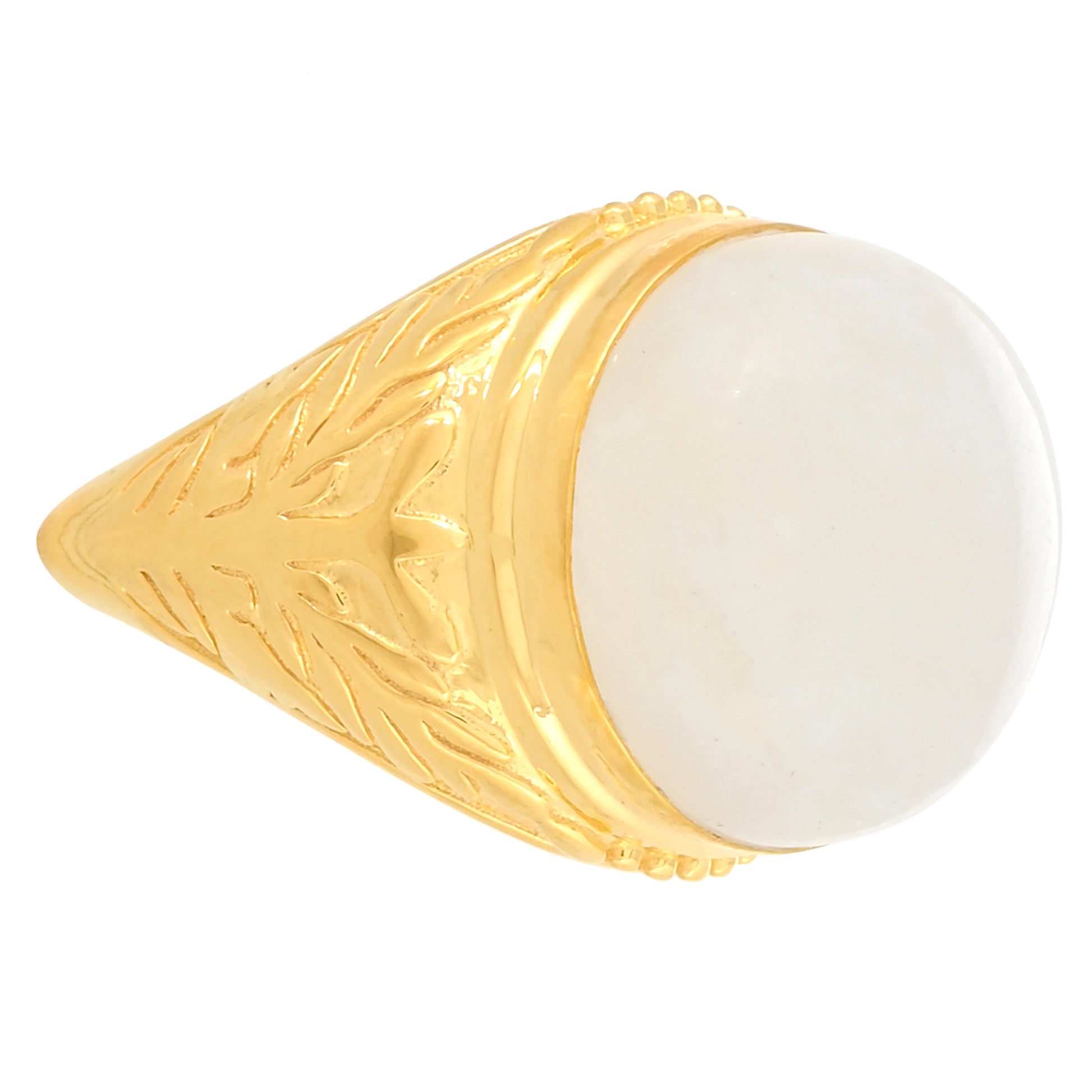 Pozlacený Stříbrný Prsten s Duhovým Měsíčním Kamenem 2 