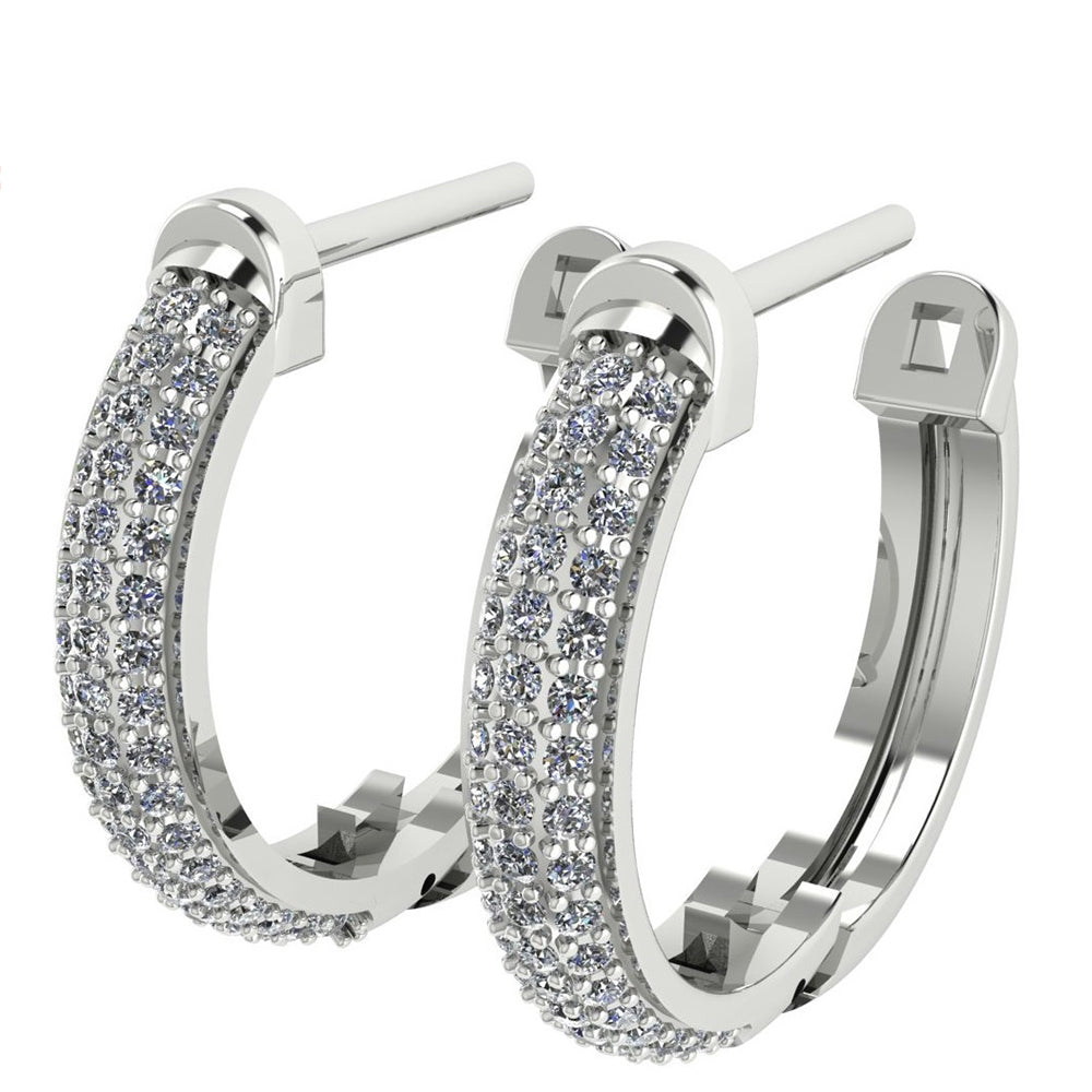 14K Zlaté Náušnice s Bílým Diamantem 1 