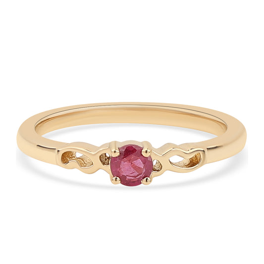 Pozlacené Stříbro 925/1000 - Prsten s Thajským Rubínem - Karátové číslo: 0.25. přibližná hmotnost: 2.07 gramů