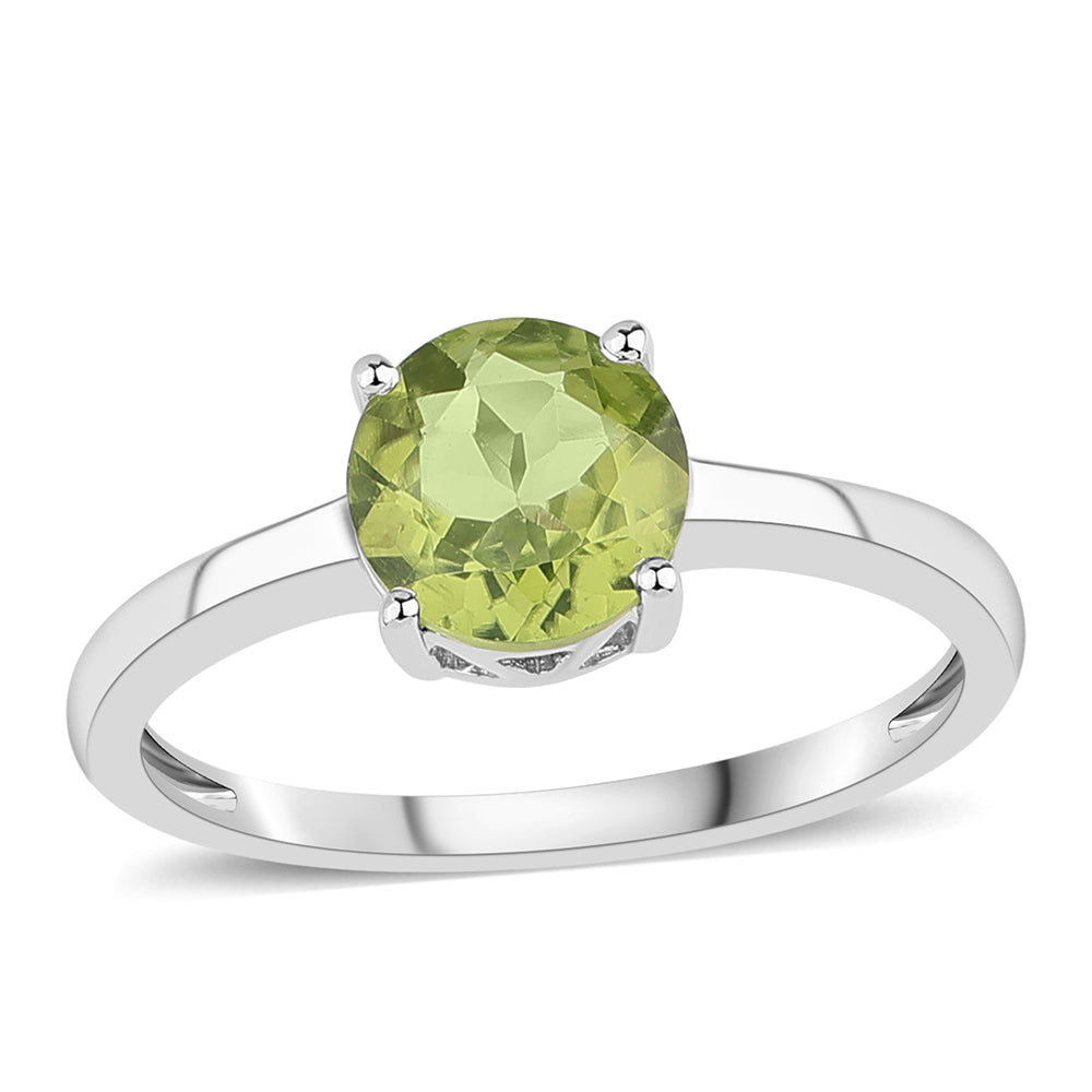 925 / 1000 Sterlingové Stříbro Prsten s Peridotem 1 