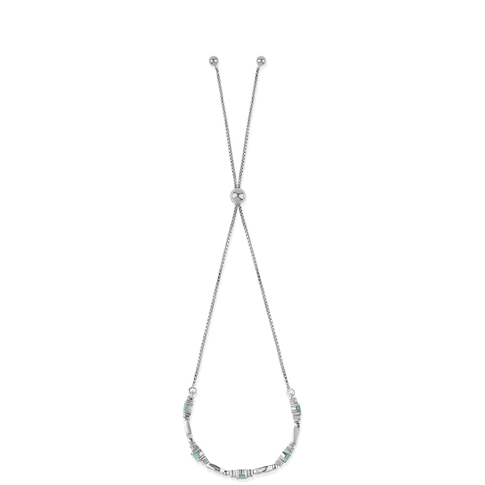 925 / 1000 Sterlingové Stříbro Náramek s Brazilským Smaragdem a Bílým Topazem 2 