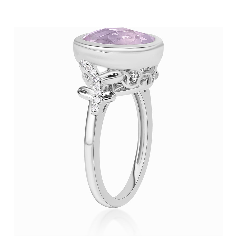 925 / 1000 Sterlingové Stříbro Prsten s Bílým Topazem