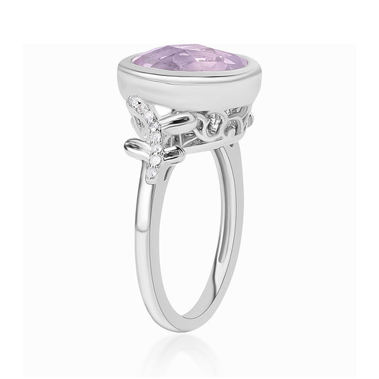 925 / 1000 Sterlingové Stříbro Prsten s Bílým Topazem